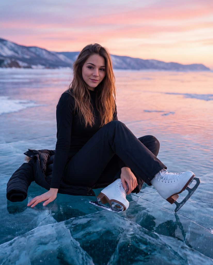 Фотосессия на зимнем Байкале в уникальном стиле — пример результата