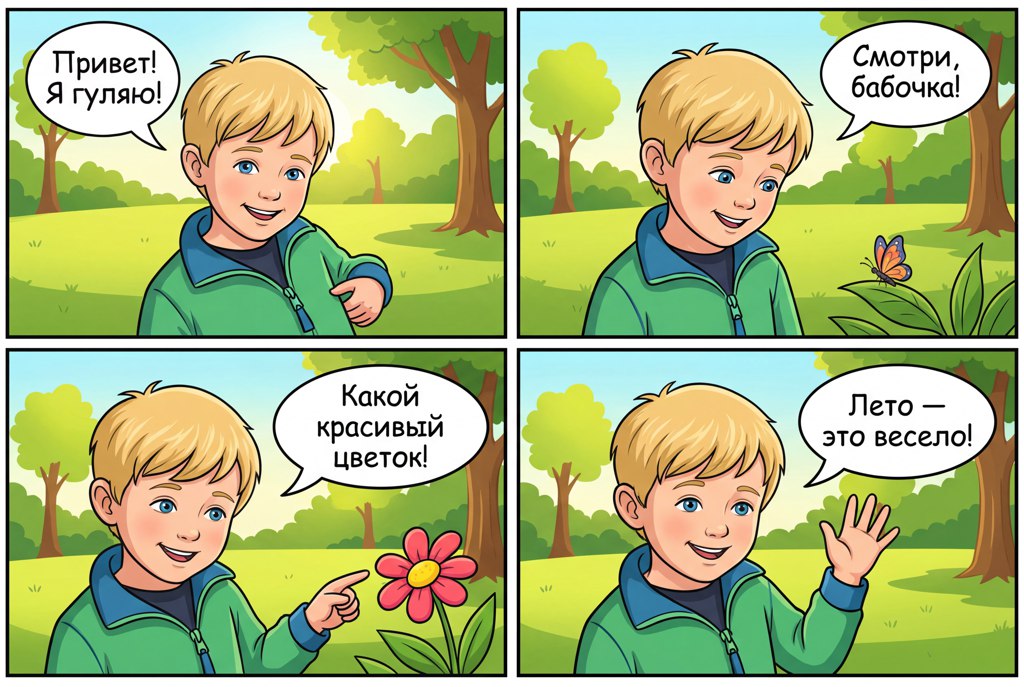 Персонализированный детский комикс по фото с нейросетью — пример результата