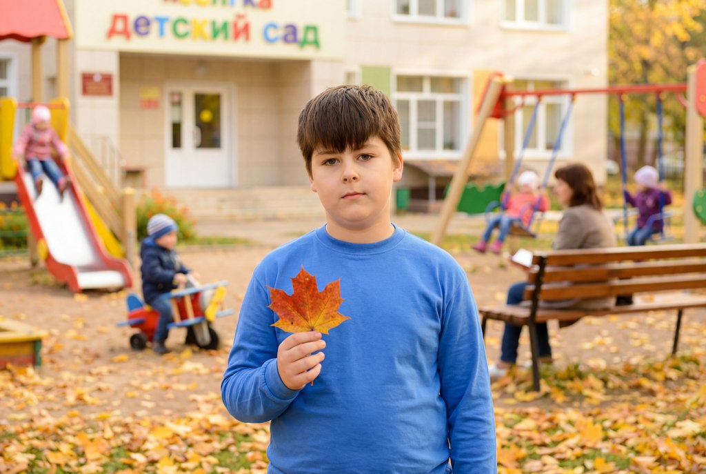 Осенние фотосессии для детей с нейросетью — пример результата